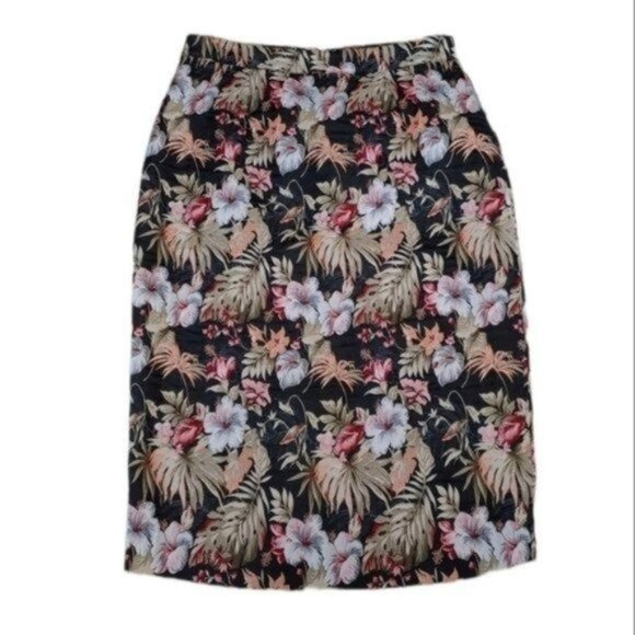 Anthropologie Isla Maude Tropical Floral Jacquard Pencil Skirt M - Picture 1 of 13